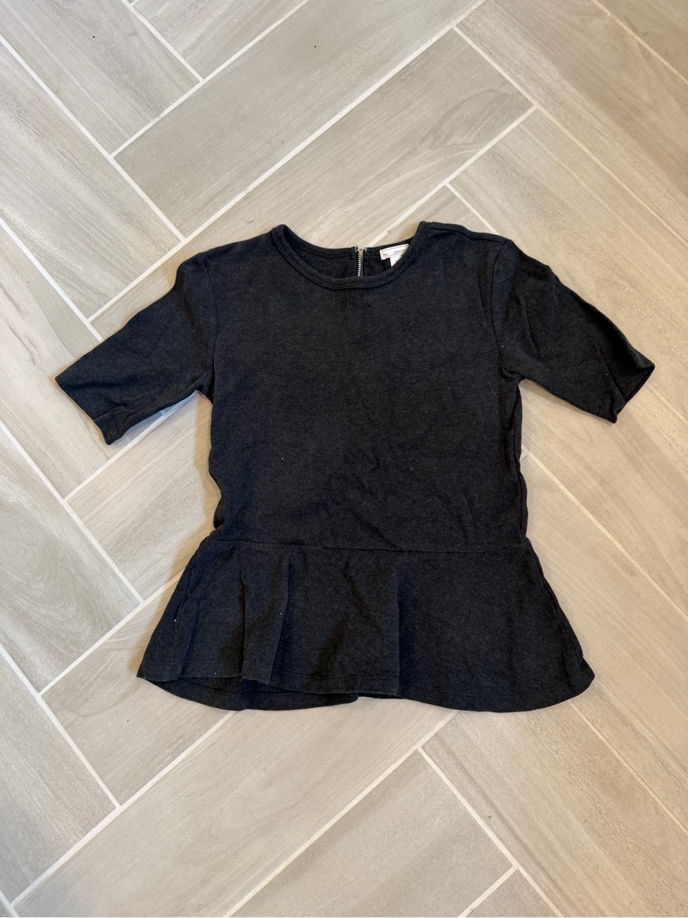 GAP Black Short Sleeve Peplum Top